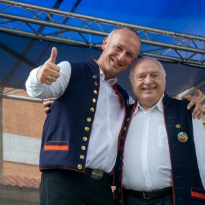 Luboš Jech und Ladislav Kubeš waren offensichtlich sehr zufrieden mit dem Konzert in Borkovice